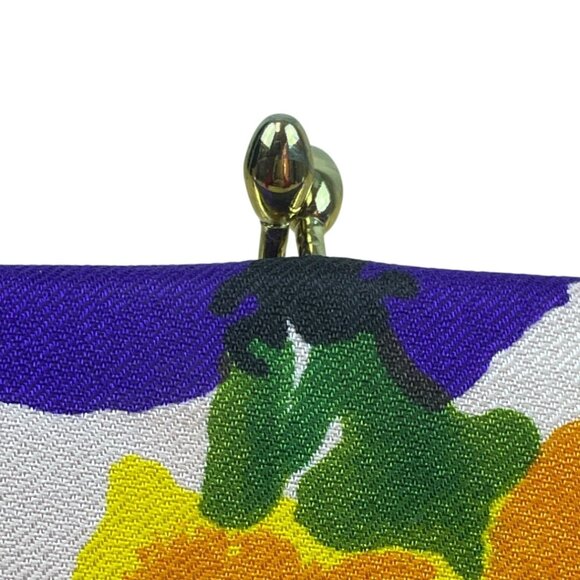 Unbranded White Floral Kiss Lock Closure & Magnification Double Mirror Case Sz S - Picture 8 of 8